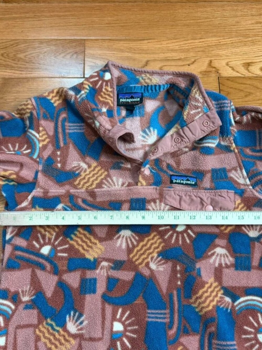 Patagonia Women’s Synchilla Snap-T Pullover Canyon Block Print — XS / US 2 - Picture 6 of 8